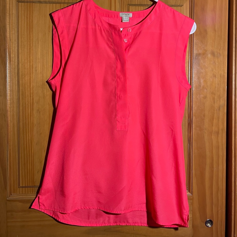 J. Crew Pink Buttoned Tank Top Blouse. Size 2. Excellent Condition!